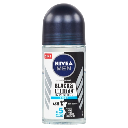 NIVEA Men Black &amp; White Invisible Fresh Ball Antitranspirant, 50 ml