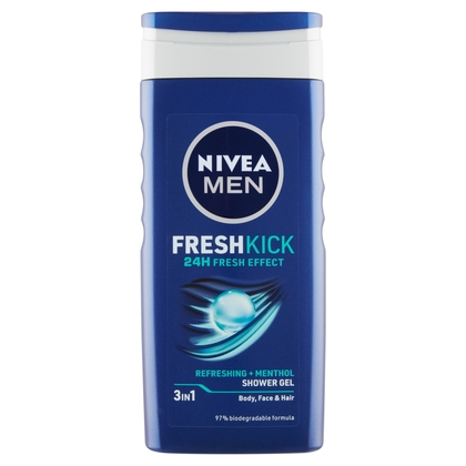 NIVEA Men Fresh Kick tusfürdő, 250 ml
