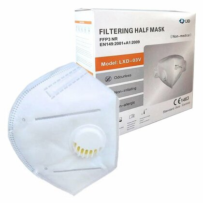 FFP3 LXD-03V, Filter Fünfschicht-Halbmaske mit Ventil, 1St