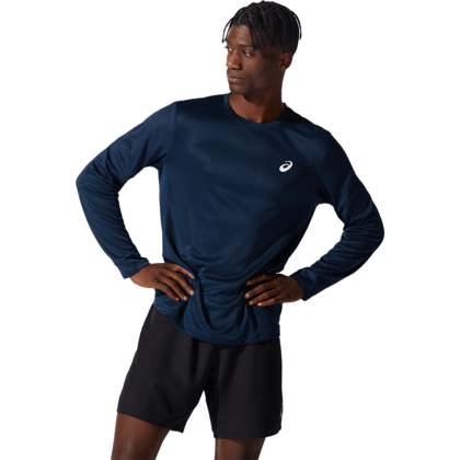 Asics Core LS Top Herren-Sportshirt mit langen Ärmeln, blau, Gr MIT