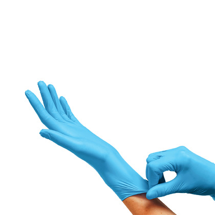 CLARA Bezpúdrové nitrilové rukavice modré S, 100 ks