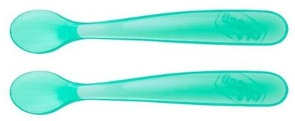 Chicco Mäkká silikónová lyžička, modrá, 2ks
