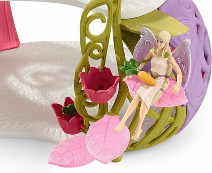 Schleich Set trblietavý kvetinový dom s jednorožcom a jazierkom