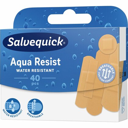 Salvequick Aqua Resist Wasserdichte Patch-Mischung, 40 Stk