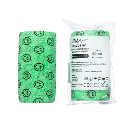 VITAMMY Autoband Samolepiaca bandáž s potlačou smajlík, zelená, 10cmx450cm