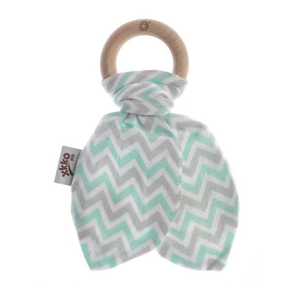 XKKO BMB Hryzátko Lístky - Chevron Baby Mint