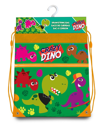 Kids Euroswan Tasche für Hausschuhe, Crazy Dino, 40 cm