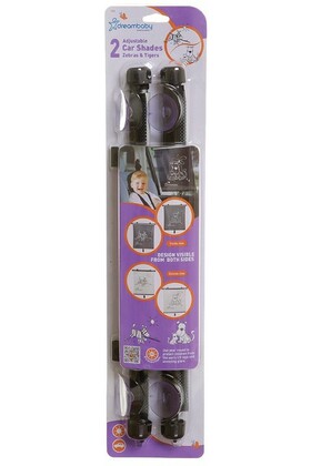 Dreambaby Roletka do auta oboustranná s UV filtrem, Zebra a Tiger, 2 ks