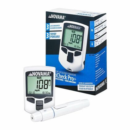 NOVAMA MULTICHECK PRO+ Messgerät + Streifen (Glukose, Cholesterin, Harnsäure)