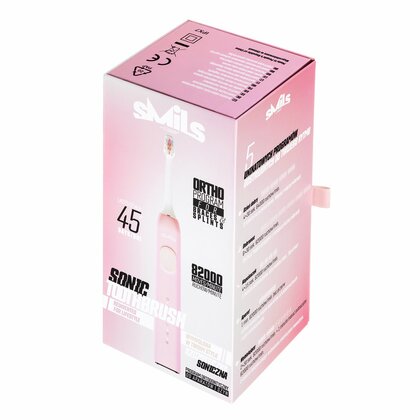 VITAMMY SMILS Sonický zubní kartáček s programem na čištění ortodontických aparátů, růžový