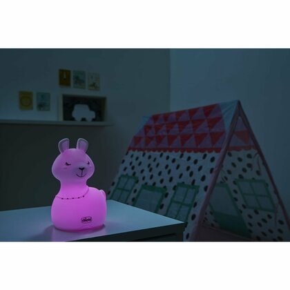 Chicco SOFT LAMP,  Nočné svetielko zo silikónu  - Lama