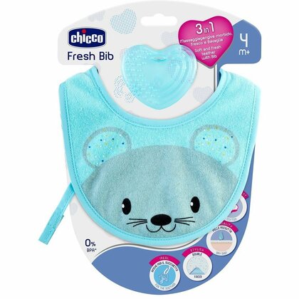 Chicco Podbradník s hryzátkom, modrý, od 4m+