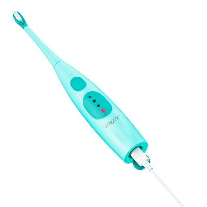 VITAMMY DINO Sonická zubná kefka v tvare dinosaura, tyrkysová, od 6 r+