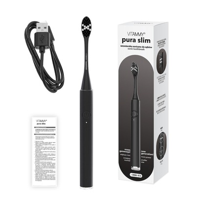 VITAMMY Pura Slim Ultralight Black Sonická zubná kefka novej generácie, čierna