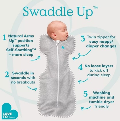 Love To Dream Swaddle UP Pucktuch – Größe M – weiß – PHASE 1 – 2,5 TOG