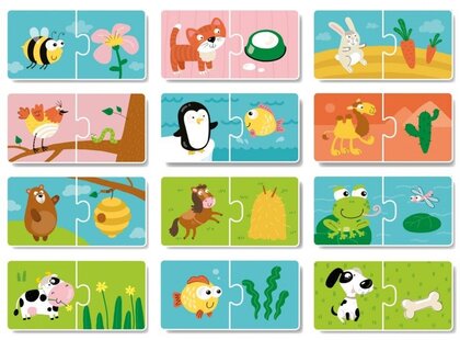 DoDo Puzzle Duo Was fressen Tiere 12x2 Teile
