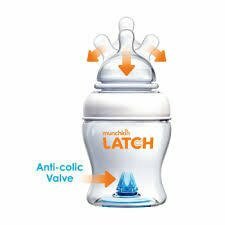 MUNCHKIN LATCH, Set Kojeneckých lahví s antikolikovým ventilem, 120ml, od 0m+, 2ks