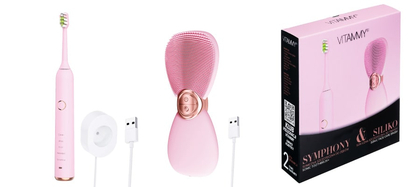 VITAMMY SYMPHONY & SILIKO SET Sonická zubná kefka a kefka na tvár, darčeková sada