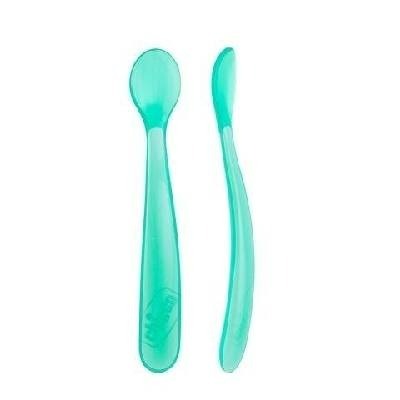 Chicco Mäkká silikónová lyžička, modrá, 2ks
