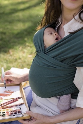 BOBA Wrap Bio Šatka na nosenie pre bábätká, zelená