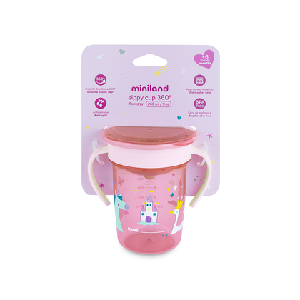 Miniland Lernbecher mit Silikontrinkaufsatz Einhorn - 260ml