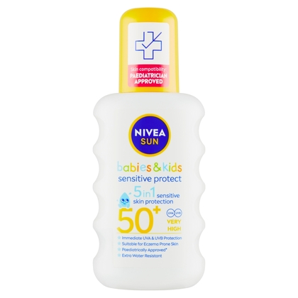 NIVEA Sun Sensitive Protect gyermekbarnító spray OF 50+, 200 ml