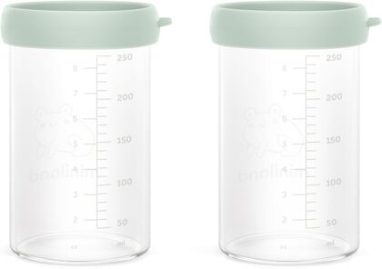 Miniland ECO-barát Üveg edények 2x250 ml hőszigetelt táskával, Béka