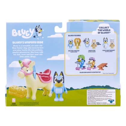 BLUEY Unipony ride set, Jednorožec - set figurek a příslušenství