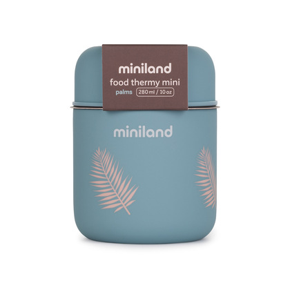 Miniland Terra ételtartó, 280ml, kék/pálmák