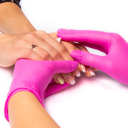 Maxter Nitrile púdermentes kesztyű, rózsaszín, 100 db, méret M