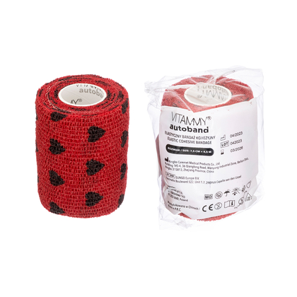 VITAMMY Autoband Samolepící bandáž s potiskem srdíčka, červená, 7,5cmx450cm