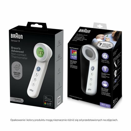 BRAUN BNT400 čelový bezdotykový teplomer s "AGE Precision" systémom, biely