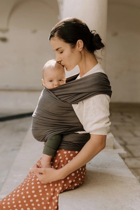 BOBA Wrap Šatka na nosenie detí, tmavošedá
