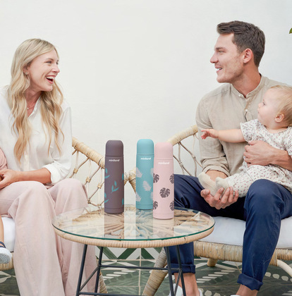 Miniland Terra Termoska, 500ml, švestková/květy