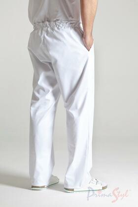 Primastyl Pánské zdravotnické kalhoty Vilém s pružným pasem vzadu, bílé, vel. S 48