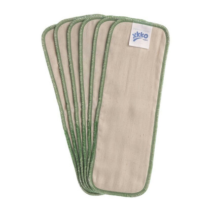 XKKO Organic Twill - Natur, Einlagewindeln, Größe L (6 Stück)