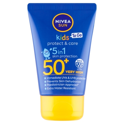 NIVEA Sun Protect &amp; Care gyermek zsebápoló krém barnításhoz OF 50+, 50 ml