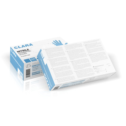 CLARA Bezpúdrové nitrilové rukavice modré S, 100 ks