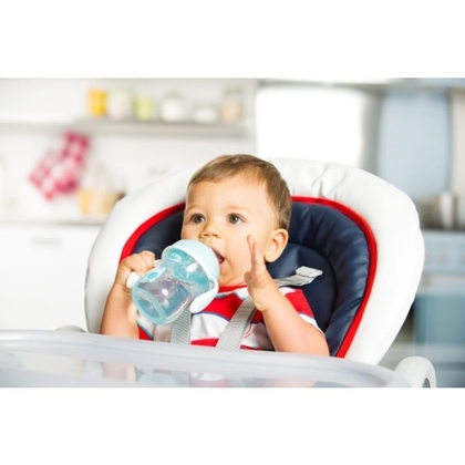 Chicco Prvý tréningový pohárik netečúci s mäkkým náustkom, modrý