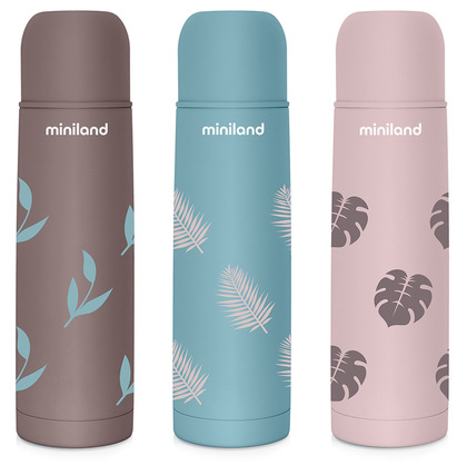 Miniland Terra Termoska, 500ml, modrá/palmy