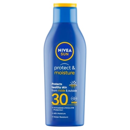 NIVEA Sun Protect &amp; Moisture Hidratáló lotion barnuláshoz 30 200 ml