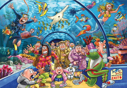 Jumbo Wasgij Puzzle - Akváriumi bohóckodás!, 1000 db