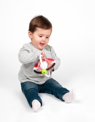 Miniland Stimulujúca hrkálka s kontrastnými  farbami, 6m-1r