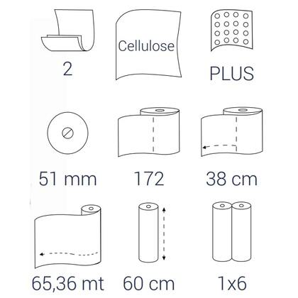 Bulkysoft Podložka na vyšetrovacie lôžko 60 cm x 65,36m, 2-vrstvová