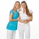 Primastyle Damen-Arztbluse ZLATKA mit weißem Besatz, türkise Größe. XL