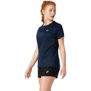 Asics Core SS TOP Damen-Sportshirt mit kurzen Ärmeln, blau, Gr L