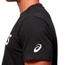 Asics Herren-Kurzarm-T-Shirt mit großem Logo, Schwarz, Größe L. XXL