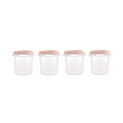 Miniland Dolce Hermeticky uzatvárateľné nádoby na potraviny, 4x200 ml, ružová