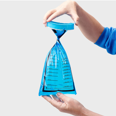 Medline Erbrottbeutel aus Polyethylen mit Dichtungsring, 2L, blau, 144 Stück