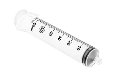 SOL-M Trojdielna striekačka s Luer Lock, škálovaná po 0,01 ml, 50/60 ml, 30 ks